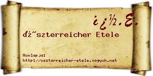 Öszterreicher Etele névjegykártya